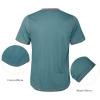 imageUOUA Mens Waffle Henley Short Sleeve Shirts Casual Basic Button TShirt Classic Summer Tops01 Denim Blue
