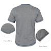 imageUOUA Mens Waffle Henley Short Sleeve Shirts Casual Basic Button TShirt Classic Summer Tops01 Grey