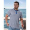 imageUOUA Mens Waffle Henley Short Sleeve Shirts Casual Basic Button TShirt Classic Summer Tops01 Grey