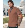 imageUOUA Mens Waffle Henley Short Sleeve Shirts Casual Basic Button TShirt Classic Summer Tops01 Khaki