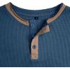 imageUOUA Mens Waffle Henley Short Sleeve Shirts Casual Basic Button TShirt Classic Summer Tops01 Light Blue