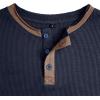 imageUOUA Mens Waffle Henley Short Sleeve Shirts Casual Basic Button TShirt Classic Summer Tops01 Navy Blue
