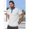 imageUOUA Mens Waffle Henley Short Sleeve Shirts Casual Basic Button TShirt Classic Summer Tops01 White