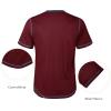 imageUOUA Mens Waffle Henley Short Sleeve Shirts Casual Basic Button TShirt Classic Summer Tops01 Wine Red