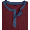imageUOUA Mens Waffle Henley Short Sleeve Shirts Casual Basic Button TShirt Classic Summer Tops01 Wine Red
