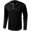 imageUOUA Mens Waffle Henley Short Sleeve Shirts Casual Basic Button TShirt Classic Summer Tops02 Black