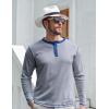 imageUOUA Mens Waffle Henley Short Sleeve Shirts Casual Basic Button TShirt Classic Summer Tops02 Grey