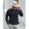 imageUOUA Mens Waffle Henley Short Sleeve Shirts Casual Basic Button TShirt Classic Summer Tops02 Navy Blue