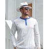 imageUOUA Mens Waffle Henley Short Sleeve Shirts Casual Basic Button TShirt Classic Summer Tops02 White