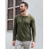 imageUOUA Mens Waffle Henley Short Sleeve Shirts Casual Basic Button TShirt Classic Summer Tops03 Army Green