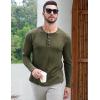 imageUOUA Mens Waffle Henley Short Sleeve Shirts Casual Basic Button TShirt Classic Summer Tops03 Army Green
