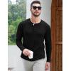imageUOUA Mens Waffle Henley Short Sleeve Shirts Casual Basic Button TShirt Classic Summer Tops03 Black