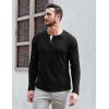 imageUOUA Mens Waffle Henley Short Sleeve Shirts Casual Basic Button TShirt Classic Summer Tops03 Black