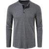 imageUOUA Mens Waffle Henley Short Sleeve Shirts Casual Basic Button TShirt Classic Summer Tops03 Grey
