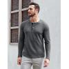 imageUOUA Mens Waffle Henley Short Sleeve Shirts Casual Basic Button TShirt Classic Summer Tops03 Grey