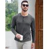 imageUOUA Mens Waffle Henley Short Sleeve Shirts Casual Basic Button TShirt Classic Summer Tops03 Grey