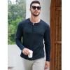 imageUOUA Mens Waffle Henley Short Sleeve Shirts Casual Basic Button TShirt Classic Summer Tops03 Navy Blue