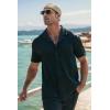imageUOUA Summer Outfits for Men 2 Piece Short Sleeve Button Down Shirt ampamp Shorts Set Casual Vacation Beach TracksuitBlack