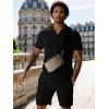 imageUOUA Summer Outfits for Men 2 Piece Short Sleeve Button Down Shirt ampamp Shorts Set Casual Vacation Beach TracksuitCubablack