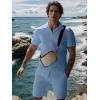 imageUOUA Summer Outfits for Men 2 Piece Short Sleeve Button Down Shirt ampamp Shorts Set Casual Vacation Beach TracksuitCubablue