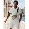 imageUOUA Summer Outfits for Men 2 Piece Short Sleeve Button Down Shirt ampamp Shorts Set Casual Vacation Beach TracksuitCubawhite