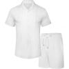 imageUOUA Summer Outfits for Men 2 Piece Short Sleeve Button Down Shirt ampamp Shorts Set Casual Vacation Beach TracksuitCubawhite