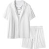 imageUOUA Summer Outfits for Men 2 Piece Short Sleeve Button Down Shirt ampamp Shorts Set Casual Vacation Beach TracksuitCubawhite