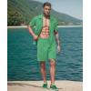 imageUOUA Summer Outfits for Men 2 Piece Short Sleeve Button Down Shirt ampamp Shorts Set Casual Vacation Beach TracksuitGreen