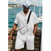 imageUOUA Summer Outfits for Men 2 Piece Short Sleeve Button Down Shirt ampamp Shorts Set Casual Vacation Beach TracksuitWhite