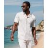 imageUOUA Summer Outfits for Men 2 Piece Short Sleeve Button Down Shirt ampamp Shorts Set Casual Vacation Beach TracksuitWhite