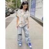 imageUOUA Women Oversized Graphic TShirt Casual Cotton Tees Printed Summer TopsBeige Branches