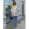 imageUOUA Women Oversized Graphic TShirt Casual Cotton Tees Printed Summer TopsBrown Leaves