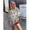 imageUOUA Women Oversized Graphic TShirt Casual Cotton Tees Printed Summer TopsBrown Leaves