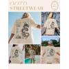 imageUOUA Women Oversized Graphic TShirt Casual Cotton Tees Printed Summer TopsDragonapricot
