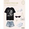 imageUOUA Women Oversized Graphic TShirt Casual Cotton Tees Printed Summer TopsDragonblack