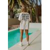 imageUOUA Women Oversized Graphic TShirt Casual Cotton Tees Printed Summer TopsFaithapricot