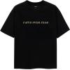 imageUOUA Women Oversized Graphic TShirt Casual Cotton Tees Printed Summer TopsFaithoverfearblack