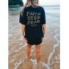 imageUOUA Women Oversized Graphic TShirt Casual Cotton Tees Printed Summer TopsFaithoverfearblack