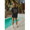 imageUOUA Women Oversized Graphic TShirt Casual Cotton Tees Printed Summer TopsFaithoverfearblack