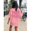 imageUOUA Women Oversized Graphic TShirt Casual Cotton Tees Printed Summer TopsFloralpink