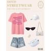 imageUOUA Women Oversized Graphic TShirt Casual Cotton Tees Printed Summer TopsFloralpink