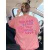 imageUOUA Women Oversized Graphic TShirt Casual Cotton Tees Printed Summer TopsFloralpink