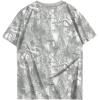 imageUOUA Women Oversized Graphic TShirt Casual Cotton Tees Printed Summer TopsGrey Leaves