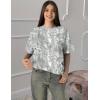 imageUOUA Women Oversized Graphic TShirt Casual Cotton Tees Printed Summer TopsGrey Leaves