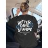 imageUOUA Women Oversized Graphic TShirt Casual Cotton Tees Printed Summer TopsLetteremojiblack