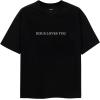 imageUOUA Women Oversized Graphic TShirt Casual Cotton Tees Printed Summer TopsParyskullblack