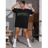 imageUOUA Women Oversized Graphic TShirt Casual Cotton Tees Printed Summer TopsPrayhandblack