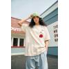 imageUOUA Women Oversized Graphic TShirt Casual Cotton Tees Printed Summer TopsRoseapricot