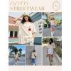 imageUOUA Women Oversized Graphic TShirt Casual Cotton Tees Printed Summer TopsRoseapricot