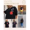 imageUOUA Women Oversized Graphic TShirt Casual Cotton Tees Printed Summer TopsRoseblack